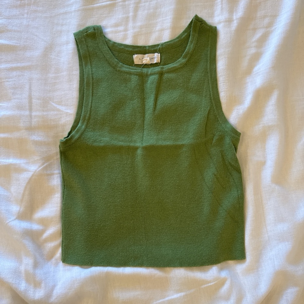 La Hearts Olive Green Tank Top